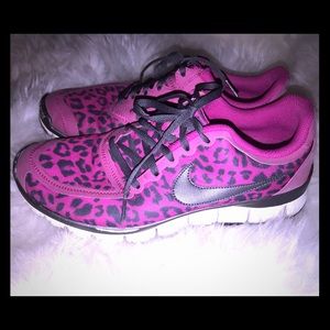 Pink and Leopard Nike shoes